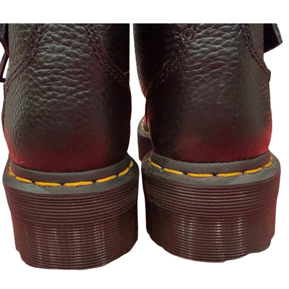 Dr. Martens Devon Heart Buckle Leather Platform Boots Black, Size US 6 - Picture 4 of 11